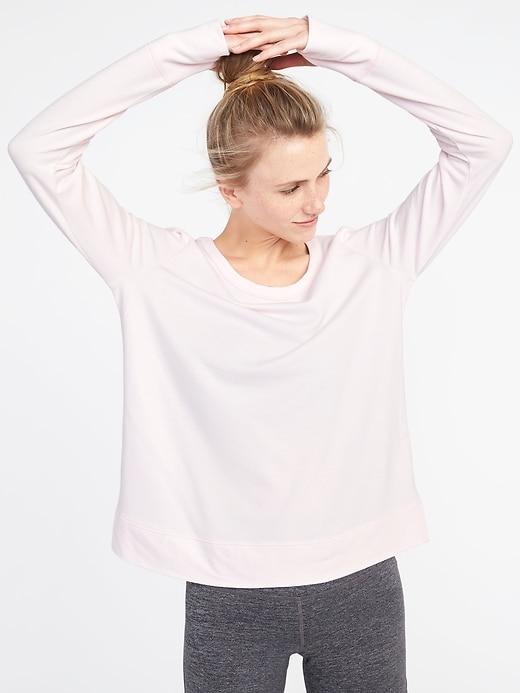 Old Navy Womens Lattice-back Sweatshirt For Women Of Quartz Size L