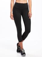 Old Navy Go Dry Cool Fitted Mesh Crops For Women - Black