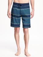 Old Navy Striped Dolphin Hem Board Shorts For Men 9 - Blue It Off