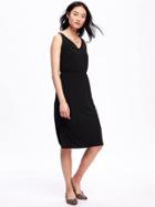 Old Navy Side Slit Midi Dress For Women - Black