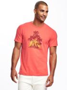 Old Navy Graphic Crew Neck Tee For Men - Coral Overtone