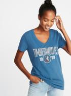 Old Navy Womens Nba Team-graphic V-neck Tee For Women Minnesota Timberwolves Size S