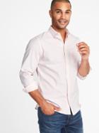 Old Navy Mens Slim-fit Built-in Flex Oxford Shirt For Men White/pink Stripe Size Xxxl