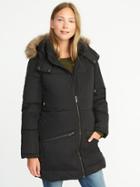 Old Navy Womens Long Frost-free Hooded Parka For Women Black Size L