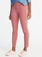 Mid-rise Pixie Chino Side-stripe Utility Ankle Pants For Women