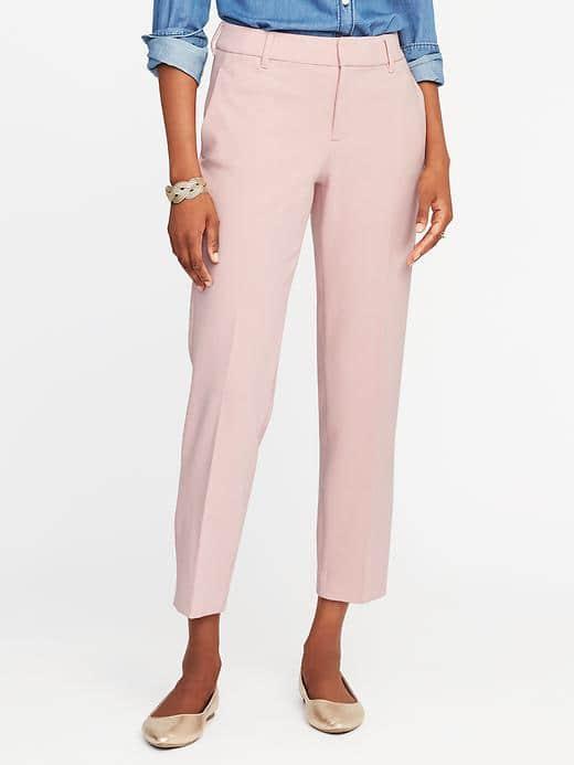 Old Navy Mid Rise Harper Pants For Women - Light Pink