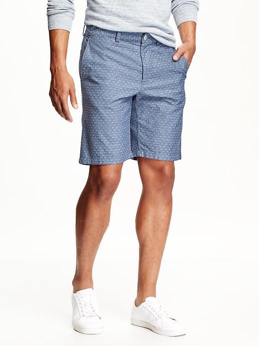 Old Navy Slim Fit Printed Chambray Shorts - Chambray Check