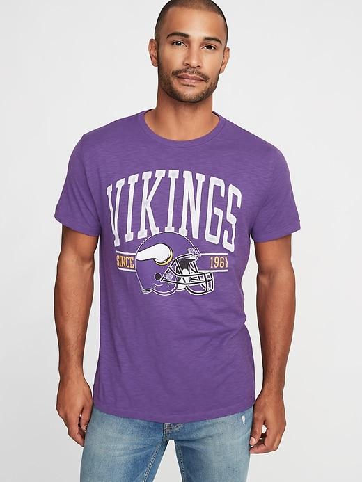 Old Navy Mens Nfl Team-graphic Slub-knit Tee For Men Vikings Size Xxl