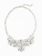 Old Navy Crystal Cluster Statement Necklace For Women - Silver