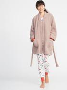 Old Navy Womens Sherpa Tie-belt Robe For Women Icelandic Mineral Size Xs/s