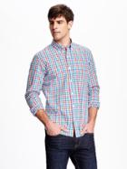 Old Navy Regular Fit Classic Plaid Shirt For Men - Multi Check