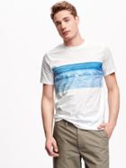 Old Navy Wave Graphic Tee For Men - Bright White