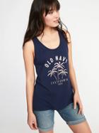 Old Navy Womens Everywear Logo-graphic Scoop-neck Tank For Women Organic Beach Size S