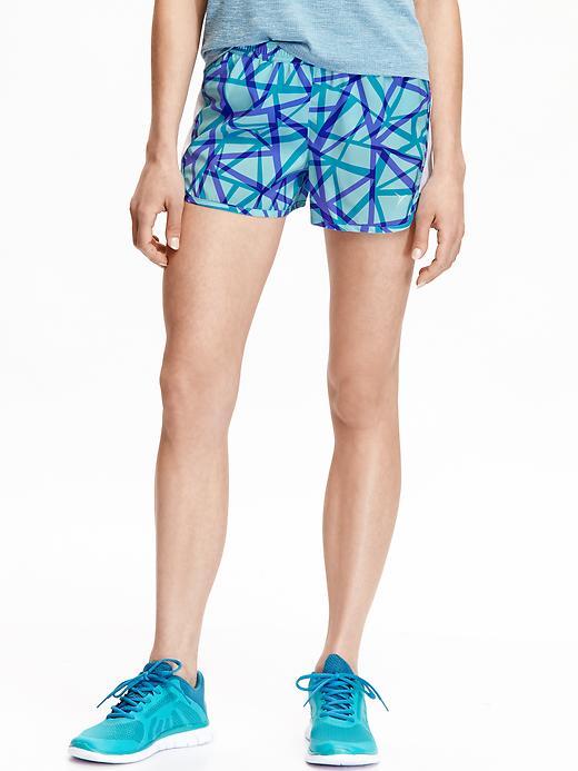 Old Navy Womens Pique Mesh Shorts 3 1/2&quot; Size L - Oahu Blue Polyester
