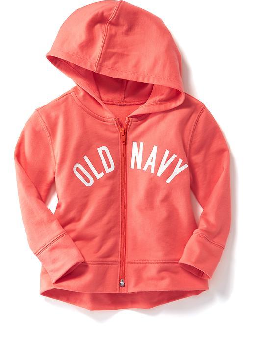 Old Navy Zip Front Logo Hoodie - Bright Coral