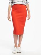 Old Navy Jersey Pencil Midi Skirt For Women - Hot Tamale