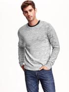 Old Navy Heathered Crew Neck Sweater - Navy Heather