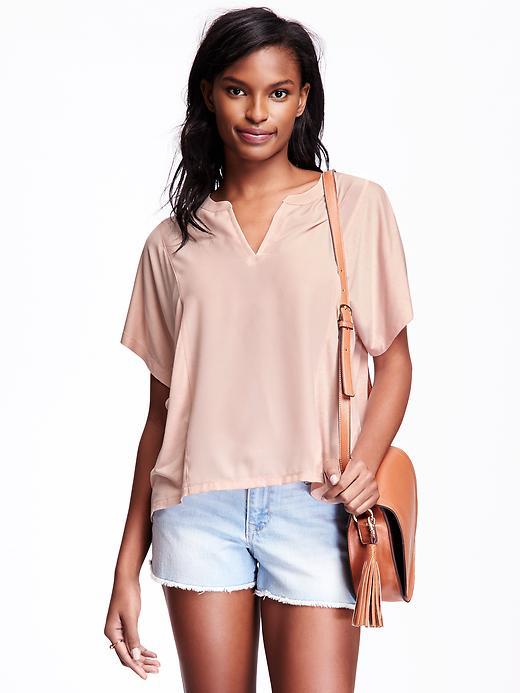Old Navy Split Neck Hi Lo Top For Women - Blushin Up