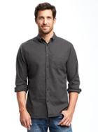 Old Navy Slim Fit Linen Blend Shirt For Men - Black