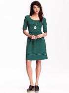Old Navy Womens Fit &amp; Flare Dresses Size L Tall - Green Stripe