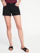 Old Navy Womens Boyfriend Denim Cutoff Shorts For Women (3) Black Size 0