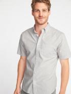 Old Navy Mens Slim-fit Built-in Flex Pin-dot Everyday Shirt For Men Heather Gray Size Xs