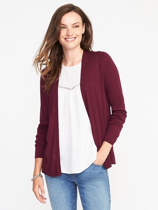Old Navy Semi Fitted Open Front Cardi For Women - Wine Purple