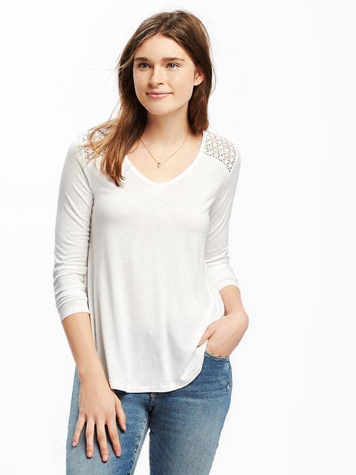 Old Navy Crochet Back Swing Top For Women - Cream