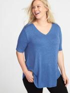 Old Navy Womens Luxe Plus-size Curved-hem Tunic Laundered Blue Size 1x
