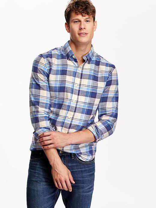 Old Navy Mens Slim Fit Flannel Shirt Size Xxl Big - Dark Night