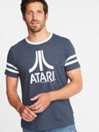 Old Navy Mens Atari Retro Ringer Tee For Men Ink Blue Size Xl
