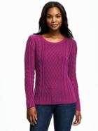 Old Navy Classic Cable Knit Pullover For Women - Ivan The Grape