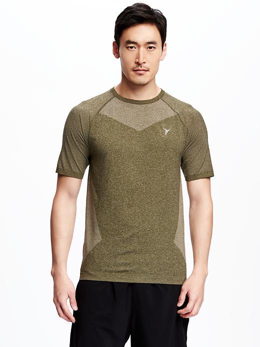 Old Navy Seamless Go Dry Performance Tee - Kale State Polyester