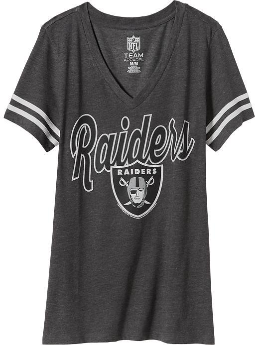 Old Navy Womens Nfl Sleeve Stripe Tee Size L - Raiders