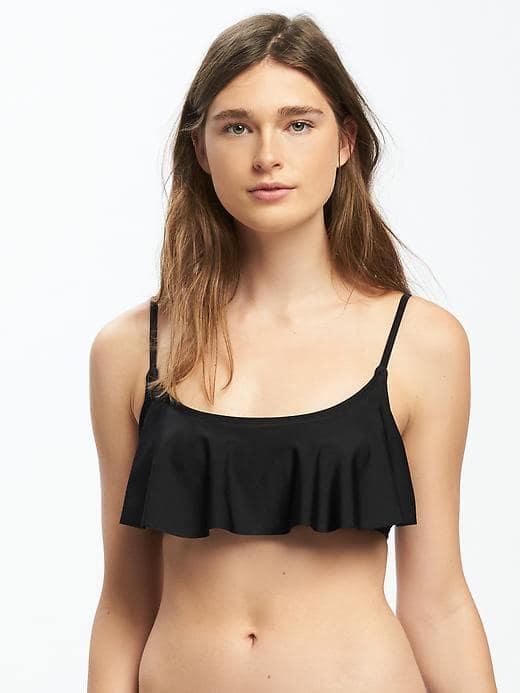 Old Navy Ruffle Trim Bandeau Bikini Top For Women - Ebony