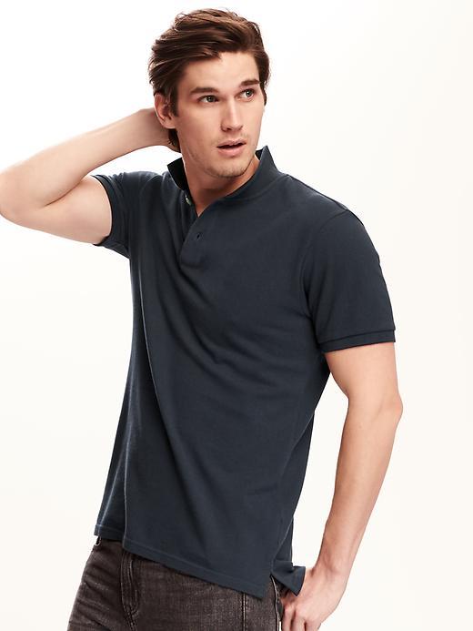 Old Navy Short Sleeve Pique Polo For Men - Ink Blue