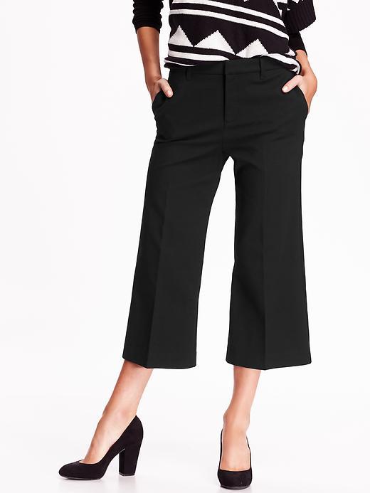 Old Navy Wide Leg Cropped Trouser Size 0 Regular - Black