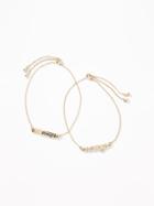 Old Navy  String-cut Charm Bracelet 2-pack For Women Gold Size One Size