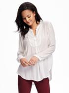 Old Navy Mandarin Collar Tunic For Women - Whipped Cream