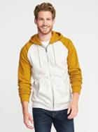 Old Navy Color Blocked Fleece Zip Hoodie For Men - Yellow Combo