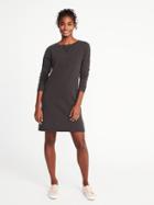 Old Navy Womens Garment-dyed French-terry Dress For Women Black Size M