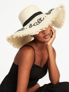 Old Navy Womens Floppy Sea Salt Sun Straw Sun Hat For Women Words Size S/m