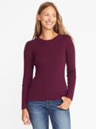 Old Navy Rib Knit Zip Back Sweater For Women - Wine Purple