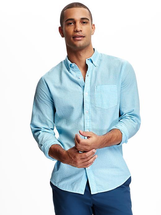 Old Navy Seersucker Shirt For Men - Waimea Bay Beach