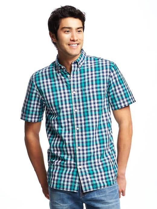 Old Navy Slim Fit Plaid Shirt For Men - Ultra Violet