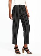 Old Navy Mid Rise All New Harper Pants For Women - Black Stripe Bottom