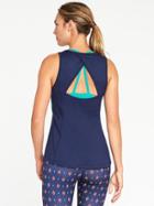 Old Navy Fitted Go Dry Crossback Keyhole Tank For Women - Night Cruise
