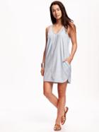 Old Navy Shift Chambray Dress For Women - Light Wash
