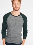 Old Navy Mens Soft-washed Thermal-knit Raglan Tee For Men Heather Gray Size Xxxl