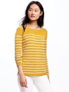 Old Navy Classic Striped Crew Neck Pullover For Women - Lime Stripe